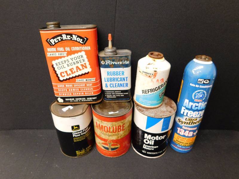 lot 37 image: vintage oil cans & more