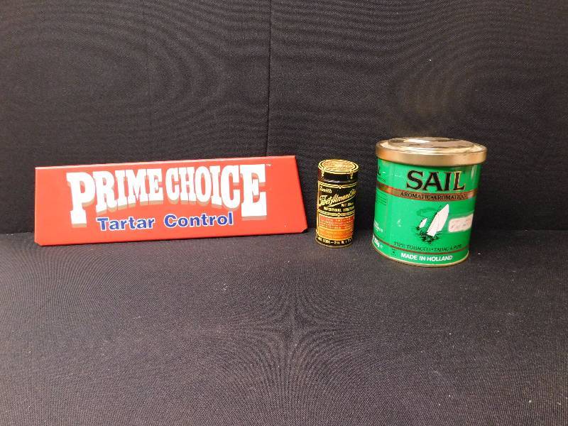 lot 84 image: Vintage Metal sign & Tins