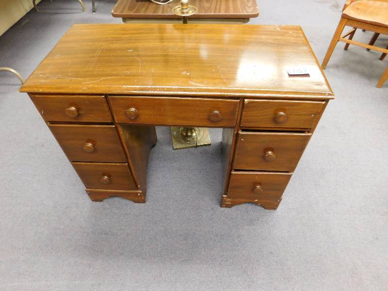 lot 157 image: solid maple mid century desk solid would look great refinished