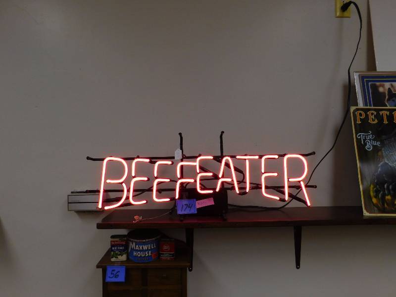 lot 174 image: Beefeater light up neon sign works made by actown