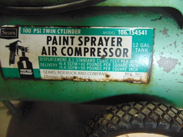 lot 46 image: Sear Model #106.154541 Air Compressor