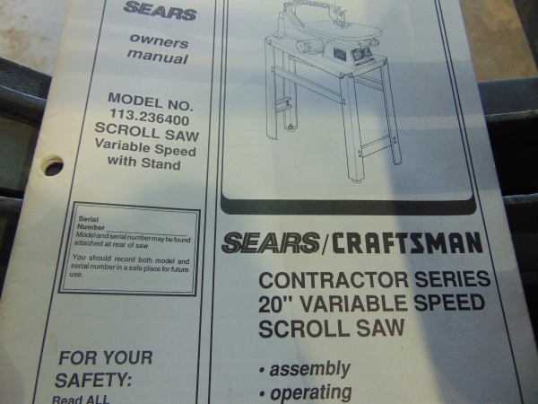 lot 52 image: 20 Sears Craftsman Scroll Saw