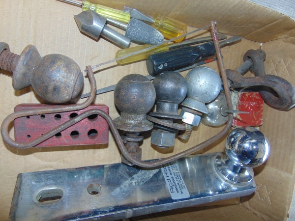 lot 107 image: Box of Reicever Balls and Misc. Tools