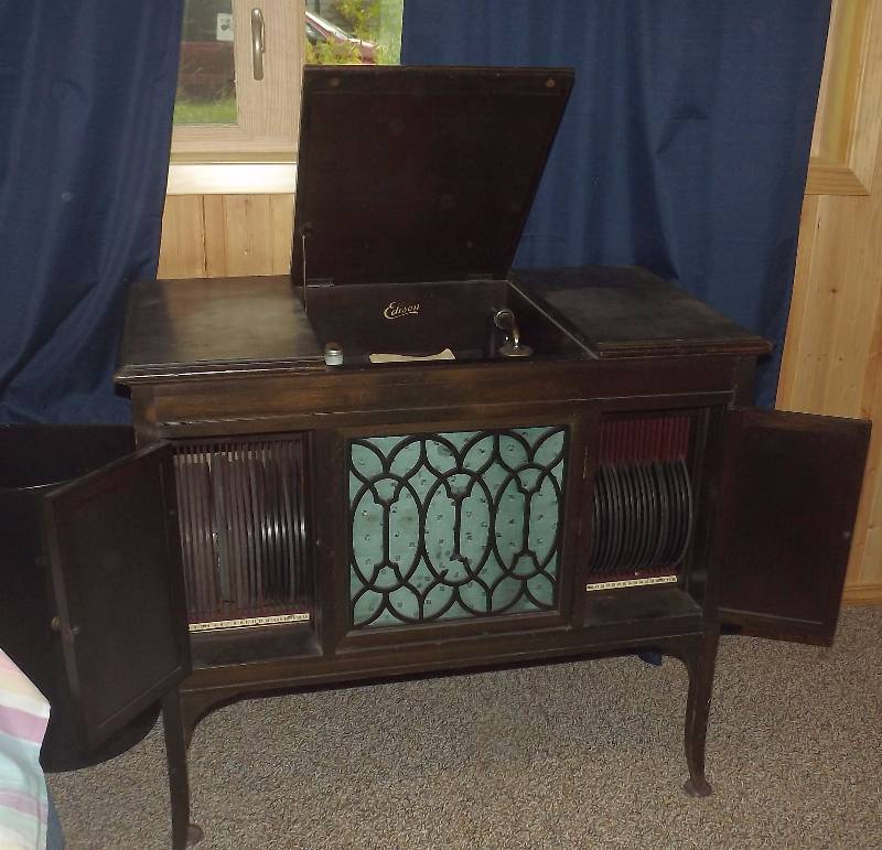 1920's EDISON Hand Crank Phonograph with Records WORKS | Slaten ...