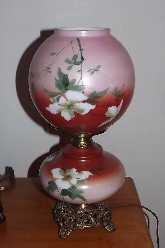 Double Globe Electrified Leviton Floral Lamp