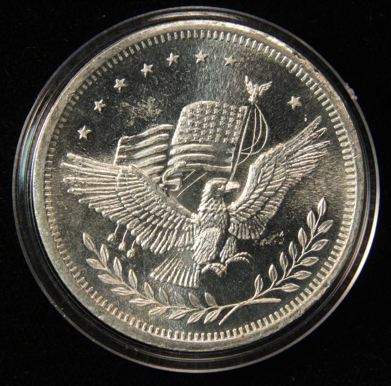 RARE APM SILVER EAGLE-FLAG TRADE UNIT 1 TROY Oz. .999 FINE SILVER IN AIRTITE