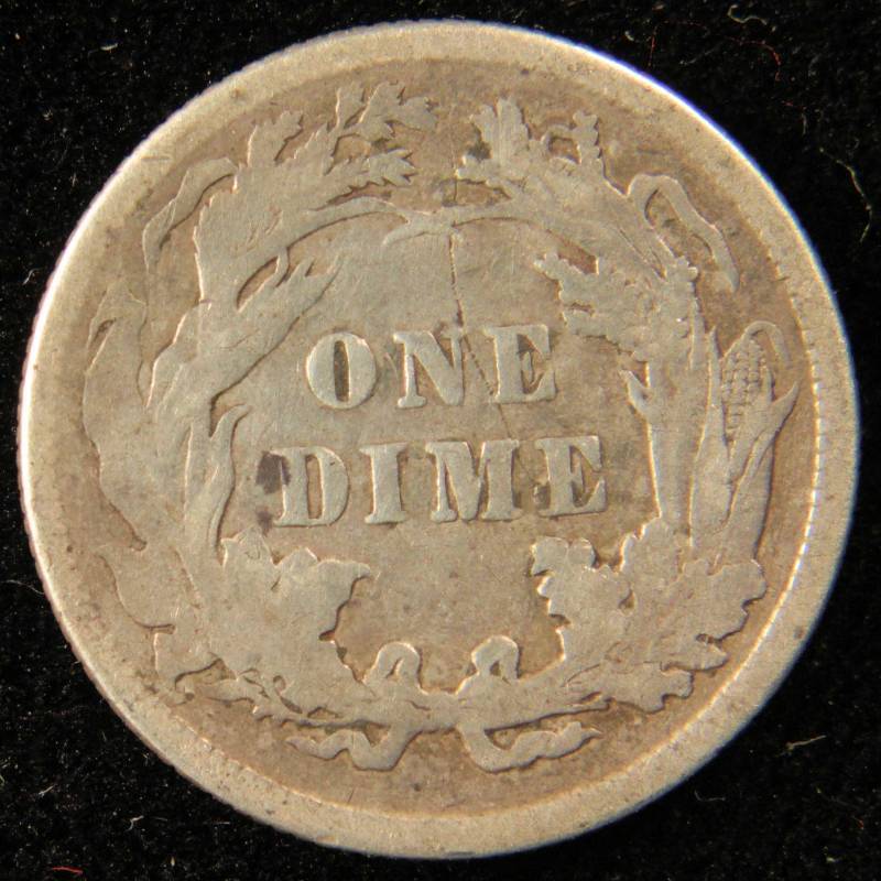 1888 US SEATED SILVER DIME FINE