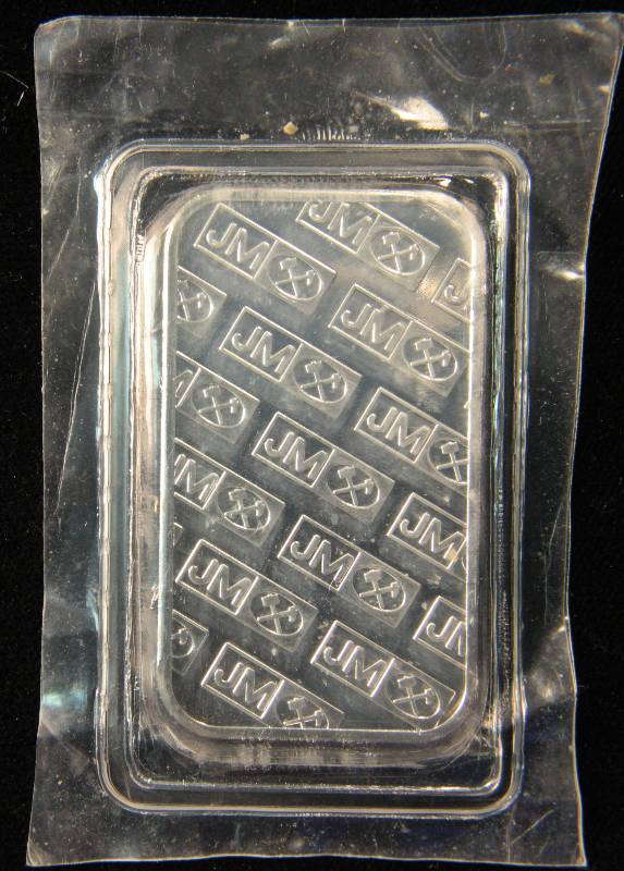 1 TROY OZ. .999 FINE SILVER JM JOHNSON MATTHEY BAR