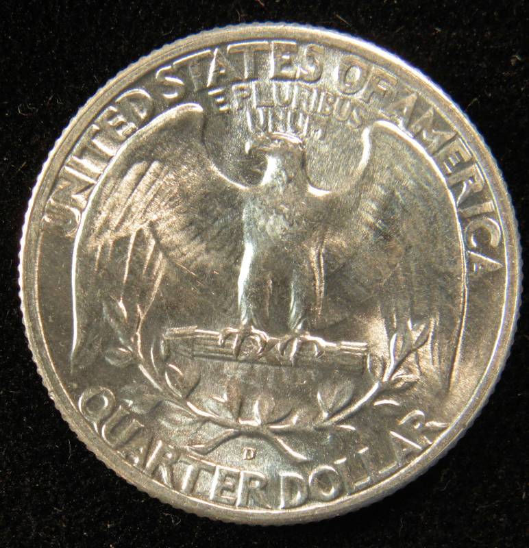 1946 D WASHINGTON SILVER QUARTER BU