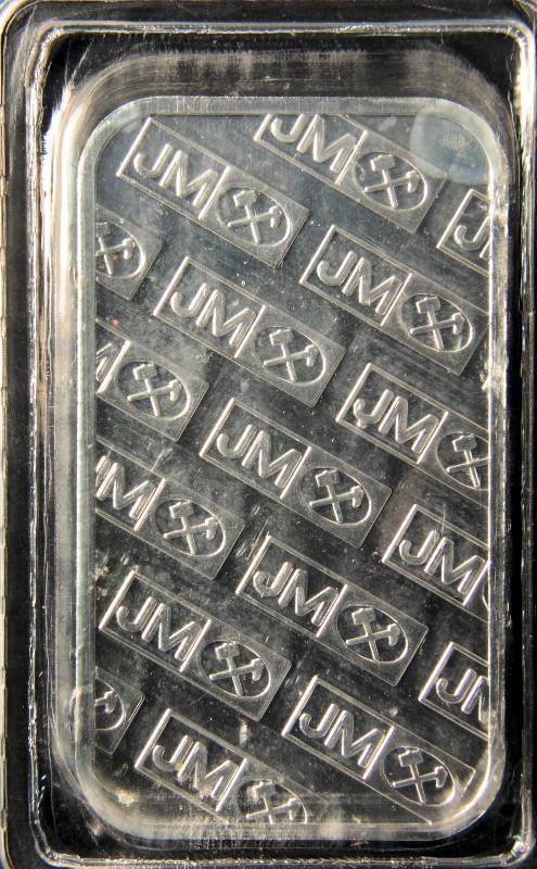 1 TROY OZ. .999 FINE SILVER JM JOHNSON MATTHEY BAR