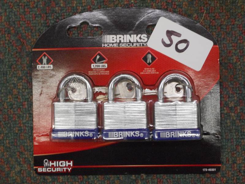 New Brinks 3-Pack Of 2400# Padlocks...