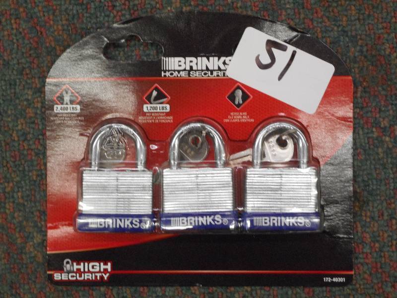 New Brinks 3-Pack Of 2400# Padlocks...