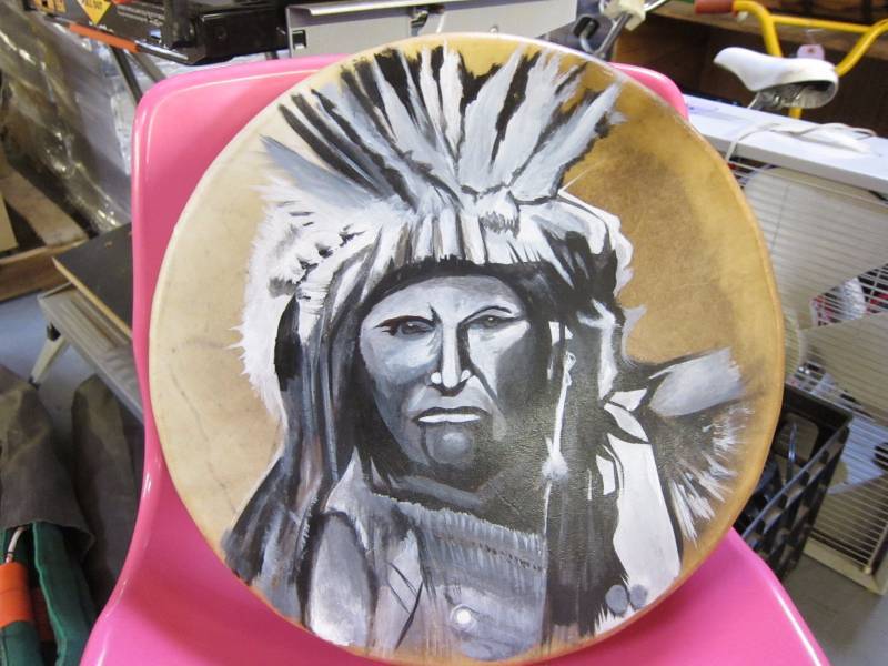 lot 34 image: Stretched Skin Drum