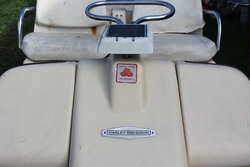 lot 4 image: AMF Harley Davidson 3 Wheel Golf Cart