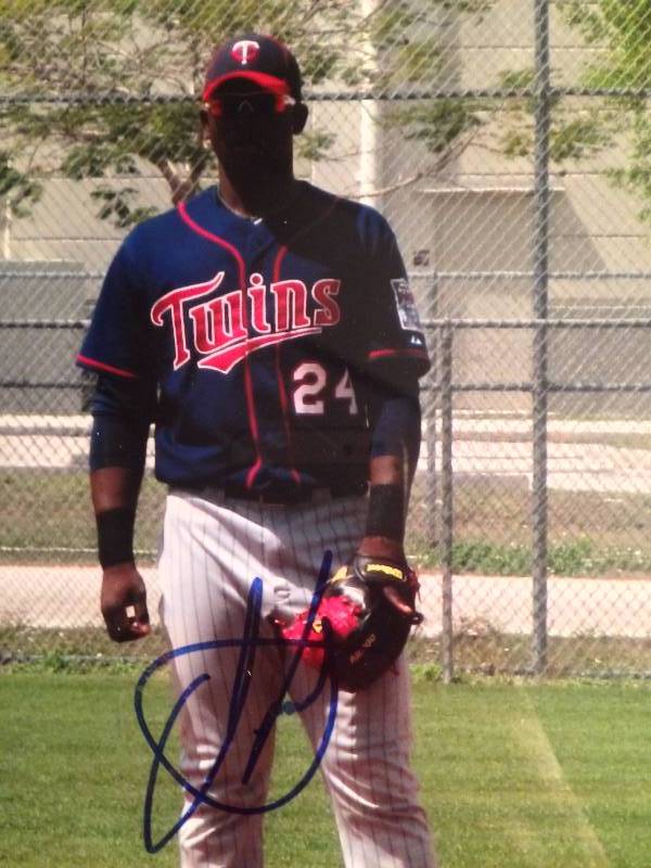 Miguel Sano Autographed 8 x 10 photo w frame