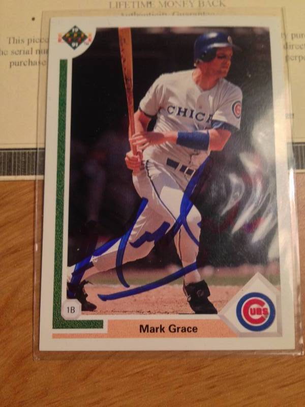 Mark Grace Autographed Player Card w COA