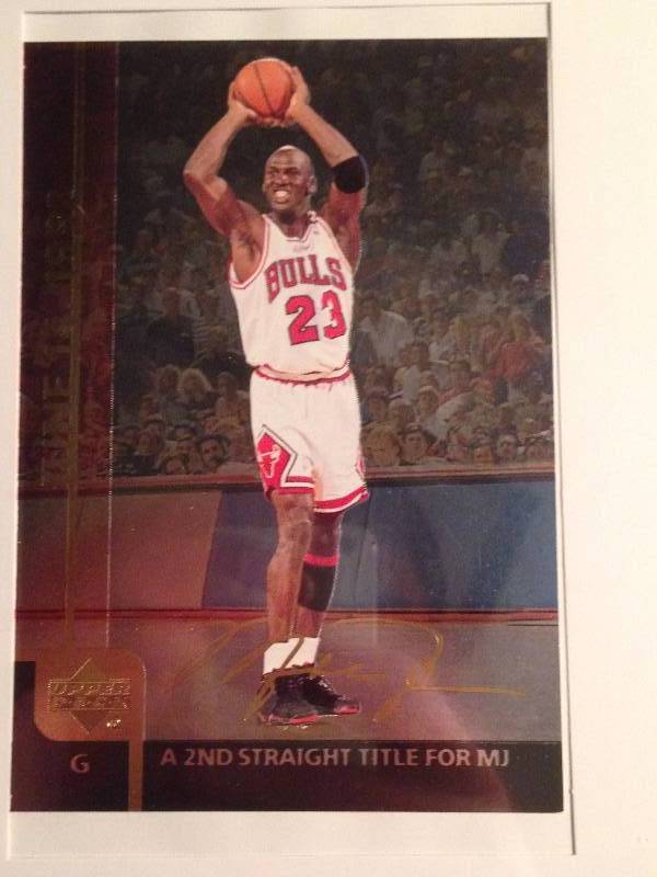 Michael Jordan Player Card Collage w Frame. Premium Super Size Cards