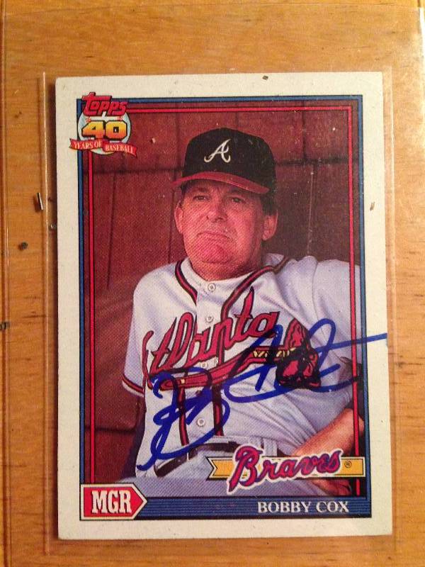 Bobby Cox Autograph - Atlanta Braves Card Lot