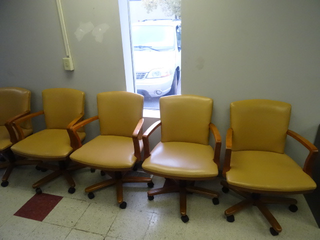 6 Matching Office Chairs on Wheels