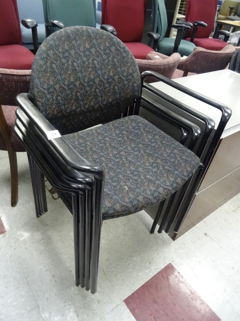 4 Metal Framed Stacking Chairs