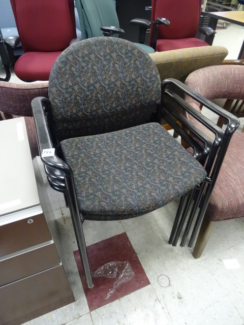 4 Metal Framed Stacking Chairs