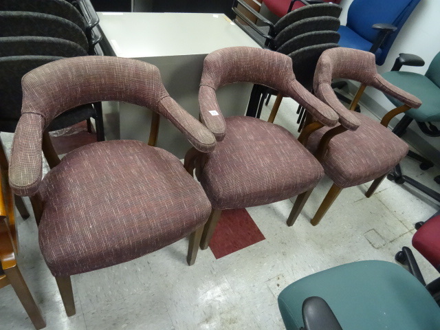 3 Matching Wood Framed Side Chairs