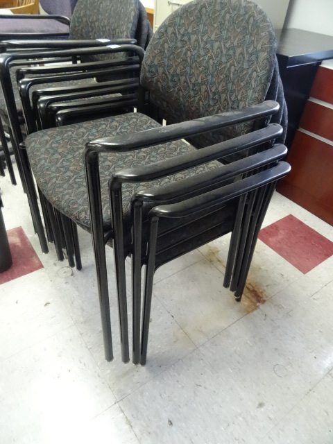 4 Metal Framed Stacking Chairs