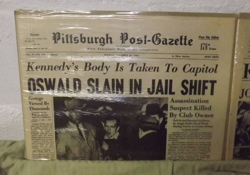 Two Old JFK Kennedy Newspapers November 23rd 1963