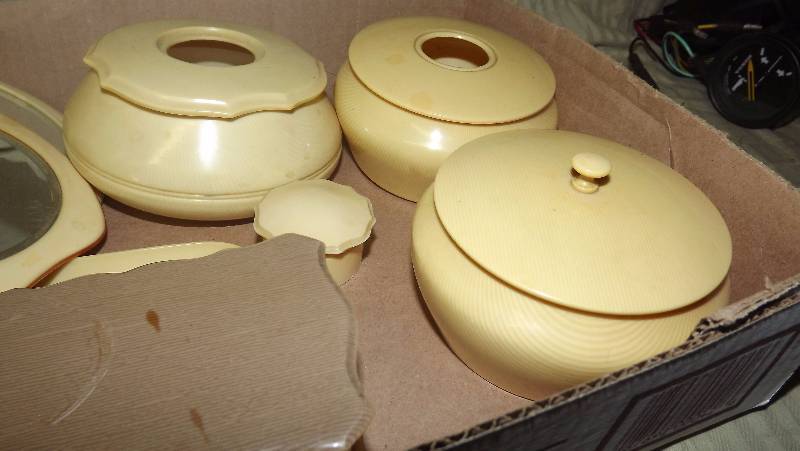 Celluloid Vintage Plastic Vanity Pieces LOT
