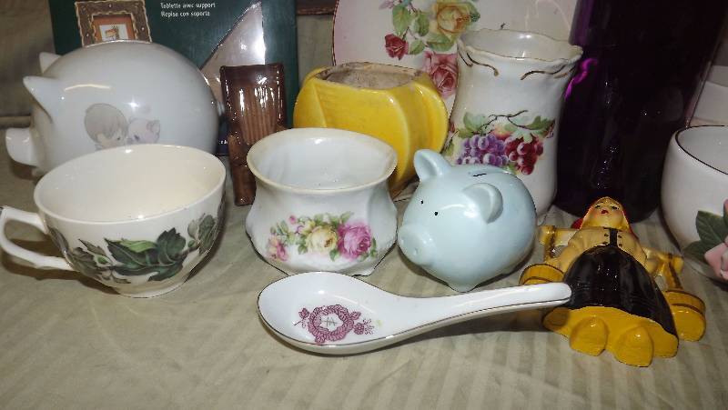 Piggy Banks, Chalkware, Red Wing Pottery, Porcelain & More