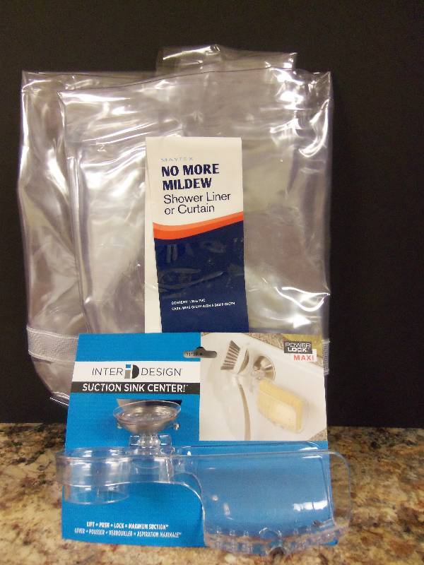 Shower Curtain and Bath Caddy Set
