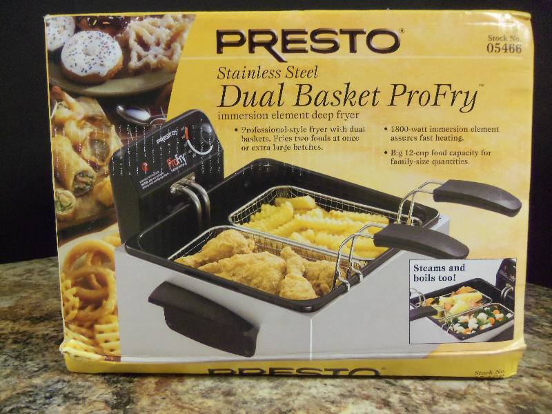 Presto Stainless Steel Dual Basket Pro Fry Deep Fryer