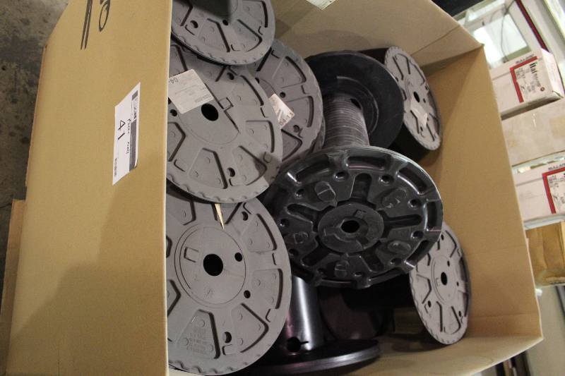 Box Lot of Plastic Reels.