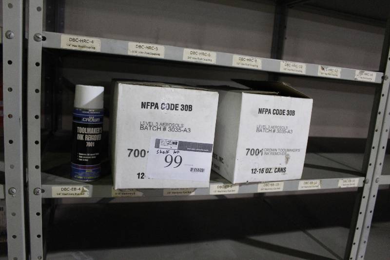 Shelf Lot of Boxes of Tool Makers Ink Remover.