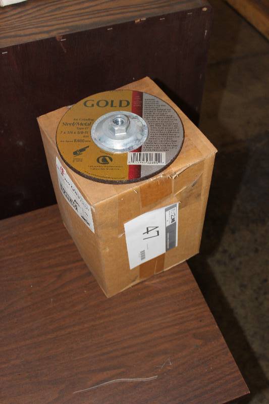 Box Lot of Carborundum Gold Grinding Wheels For Grinding SteelMetal Type 27 7� x 1.4� x 58�-11 app. 10 ct.