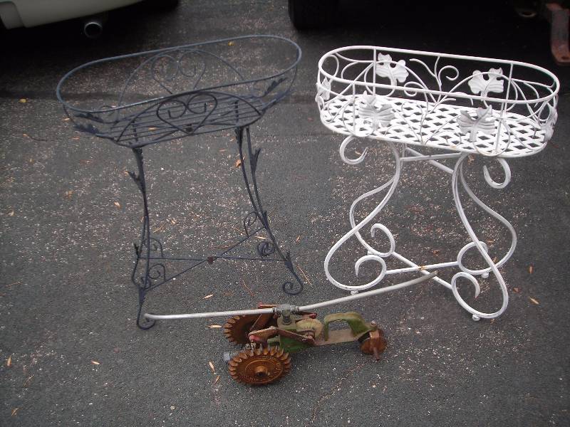 lot 24 image: 2-Flower Box Frames, Lawn Sprinkler