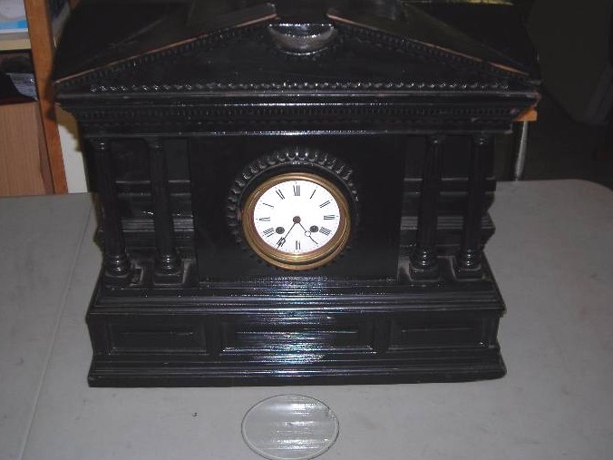 lot 58 image: Old Clock With Pendulum (No Key)