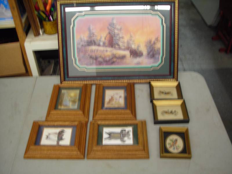 lot 59 image: Framed Horse Picture, 4-Framed Duck Pictures, 3-Framed Needlework