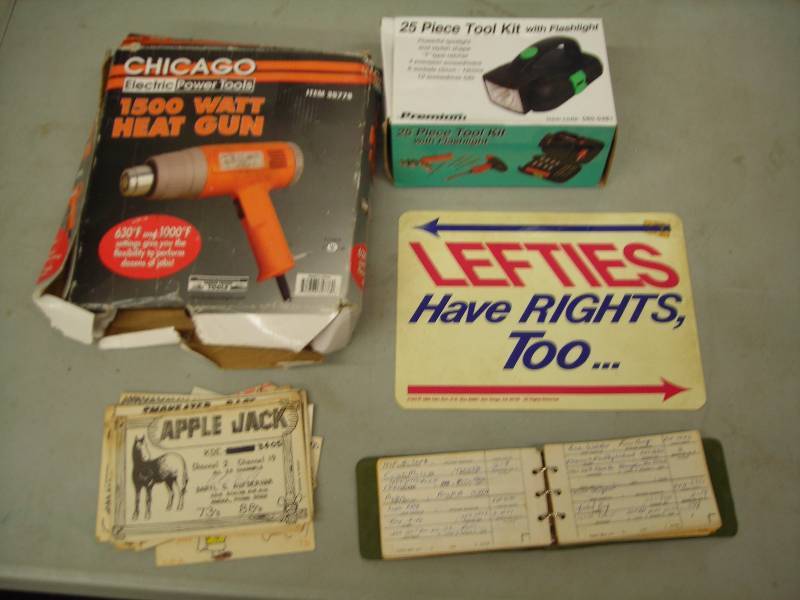 lot 61 image: Heat Gun, FlashlightTool Kit, CB Radio Post Cards