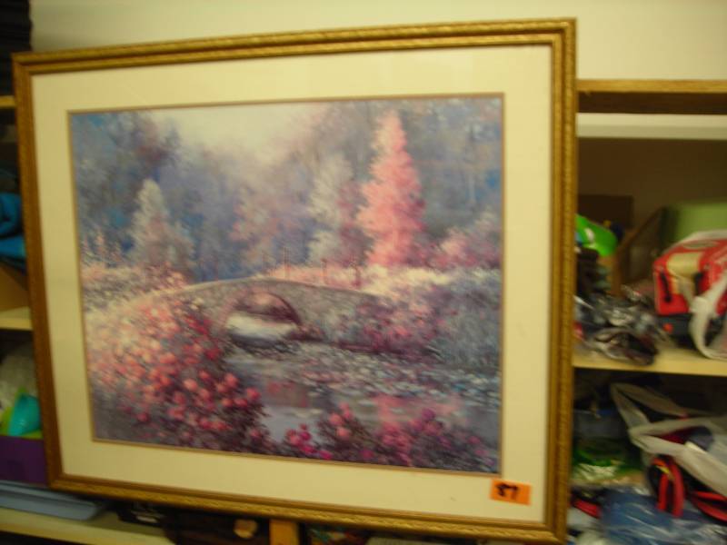lot 87 image: Framed Picture Of Bridge 39x33