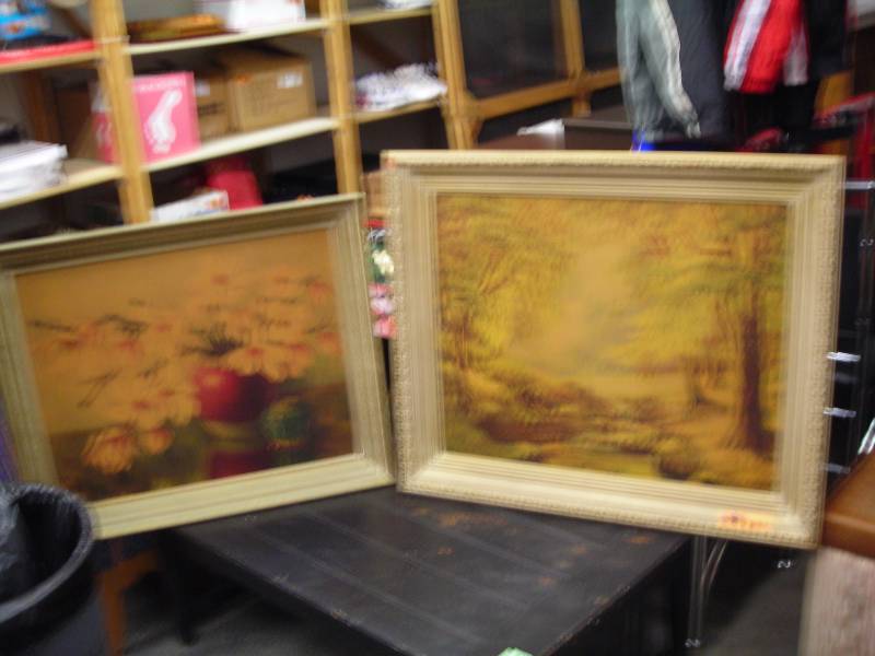 lot 88 image: 2-Vintage Framed Pictures 33x27 & 37x31