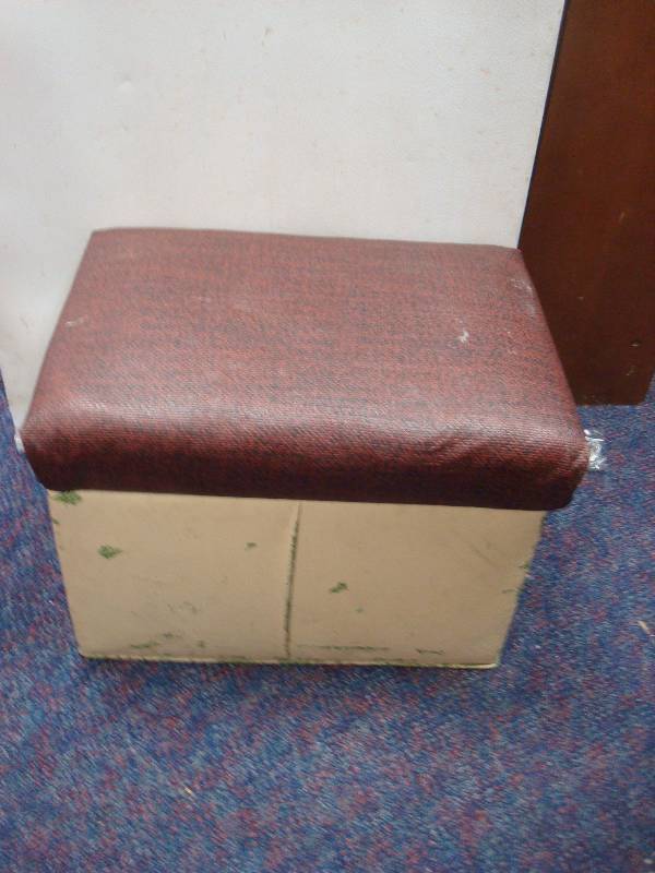 lot 35 image: Padded Seat Storage Chest. Has Wear....