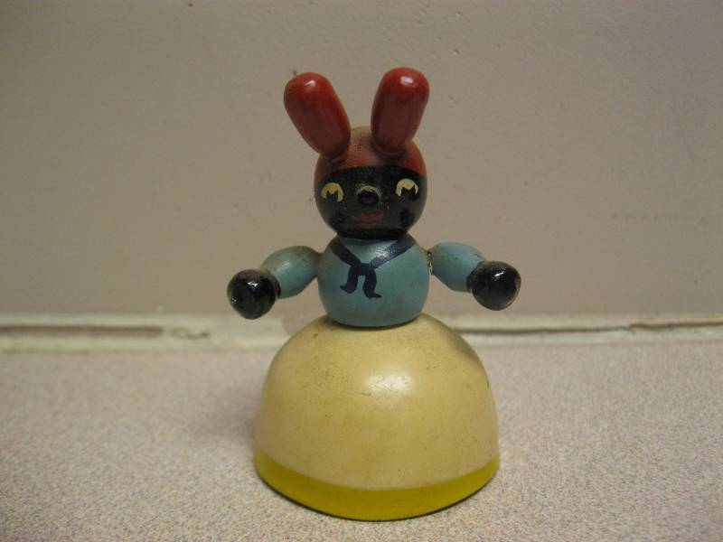 lot 79 image: Vintage Folk Art Bell. Some Wear....
