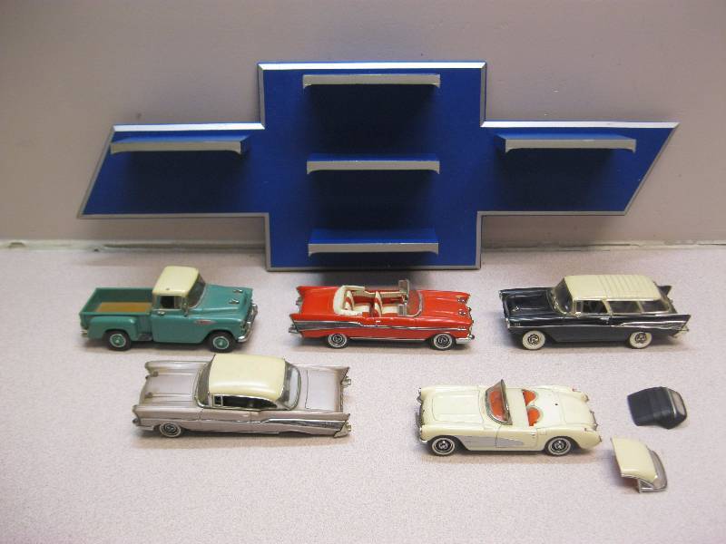 lot 121 image: Matchbox Die Chevy Cars And Shelf. Cars Have ...