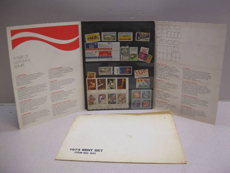 lot 185 image: 1974 US Mint Stamp Set. Some Wear....