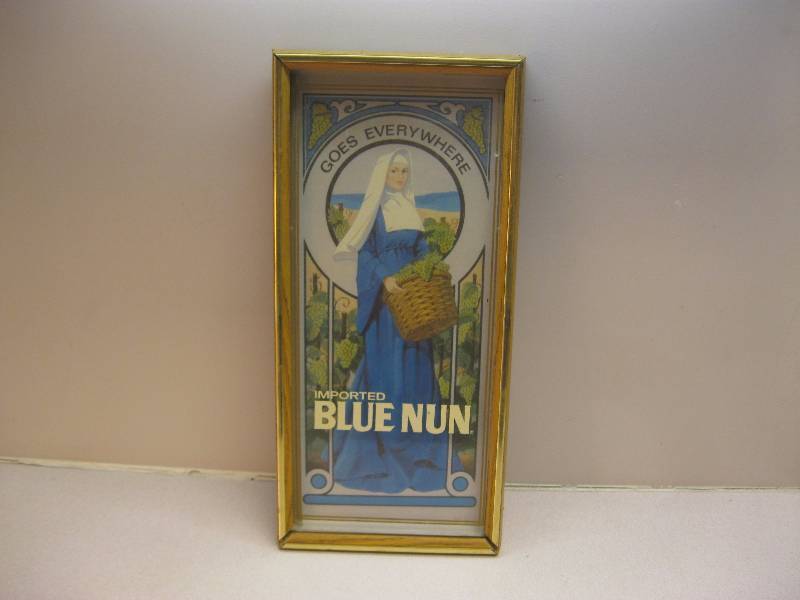 lot 202 image: Blue Nun Wine Picture. Some Wear....