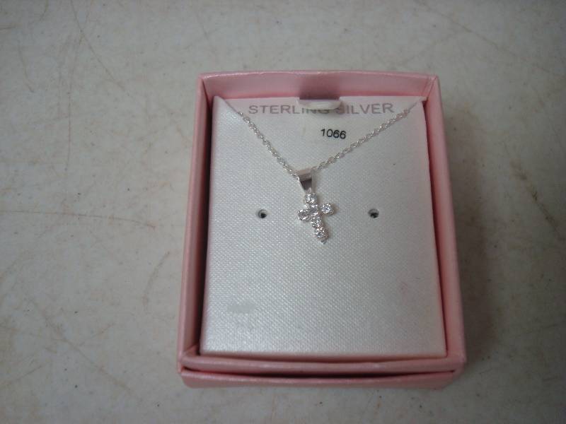 lot 211 image: Sterling Necklace And Cross....