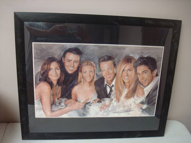 lot 214 image: Friends Art Pencil Drawing. Artist Signed. We...