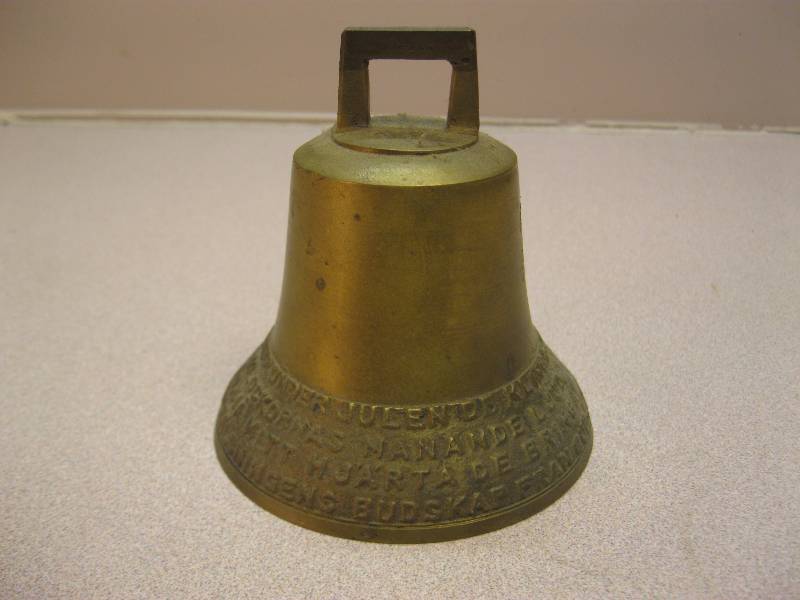 lot 232 image: Vintage Brass Bell. Made In Sweden. &nbs...