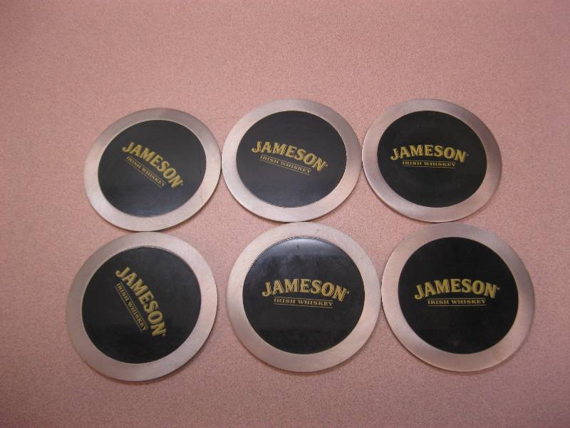 lot 269 image: Lot of Jameson Whiskey Metal Coasters. ...